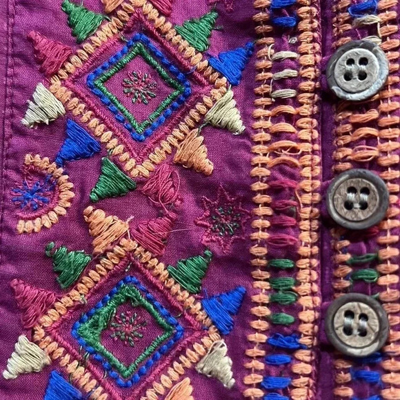 The Territory Ahead Sleeveless Pink Embroidered Cotton and Silk Dress Size 8 - Picture 7 of 7